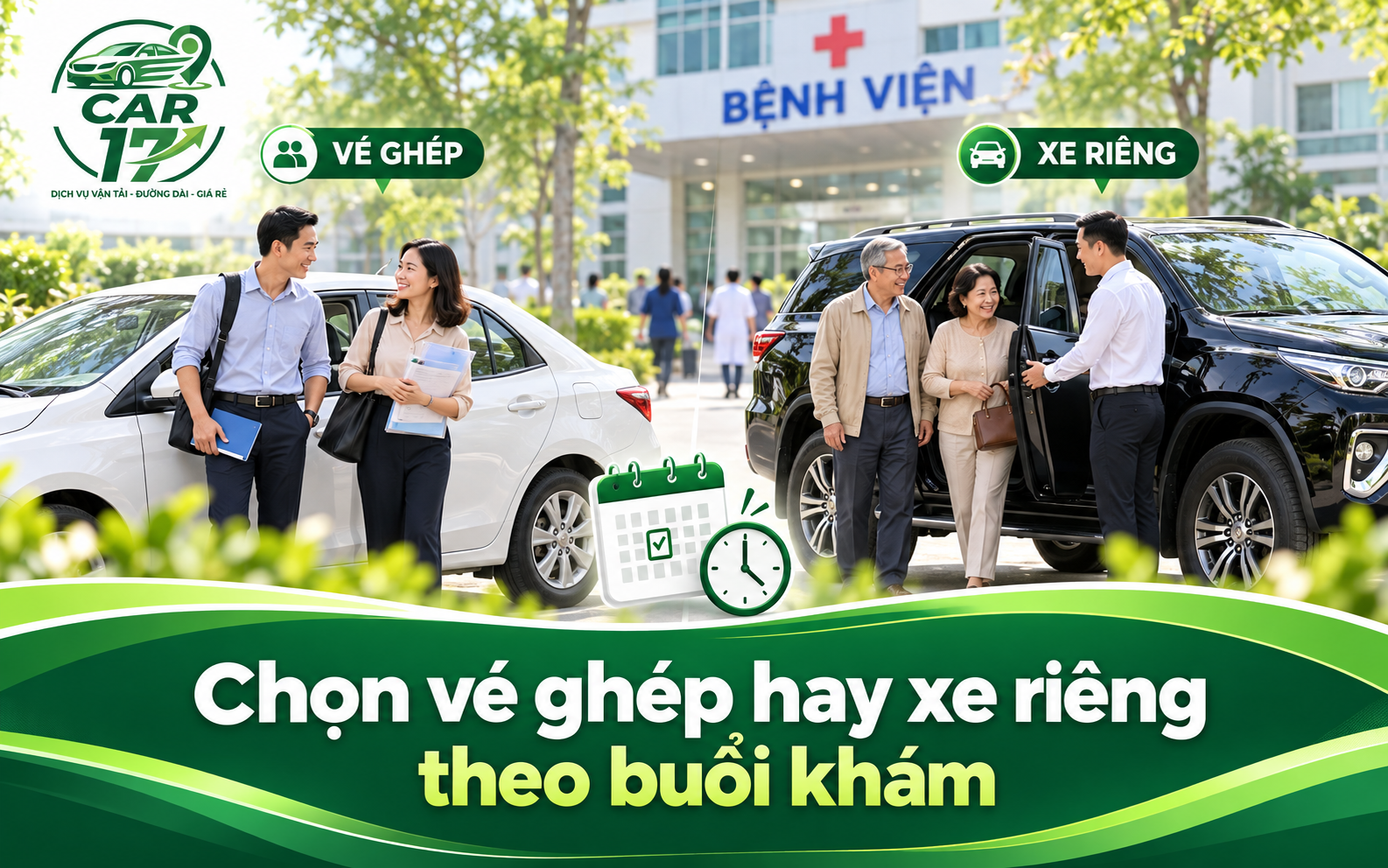 chọn vé xe ghép hay xe riêng
